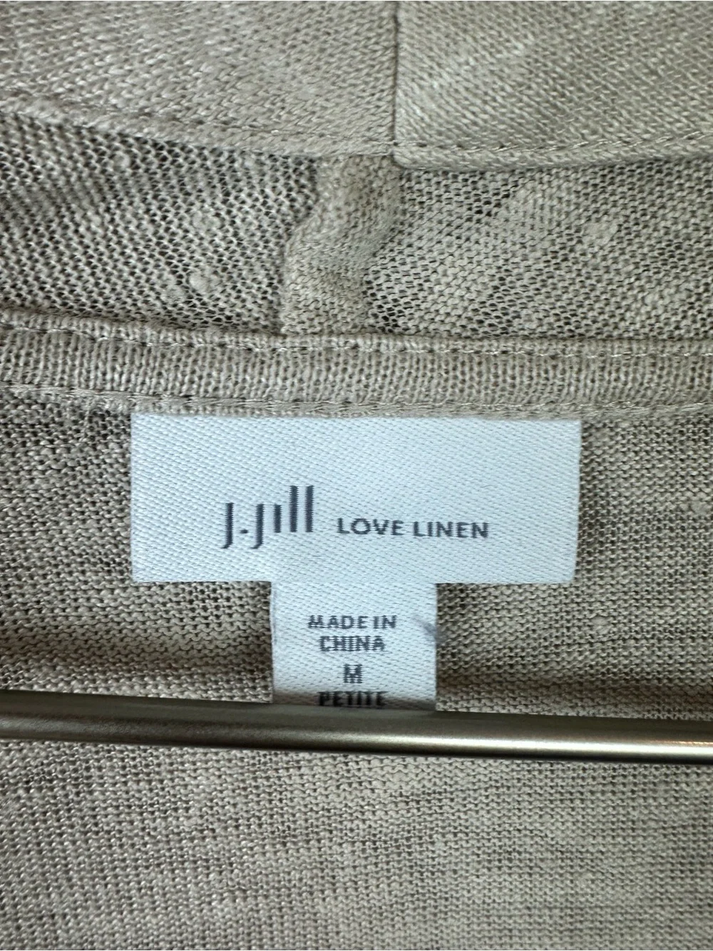 J Jill Linen Open Cardigan Sweater Women Sz M Petite